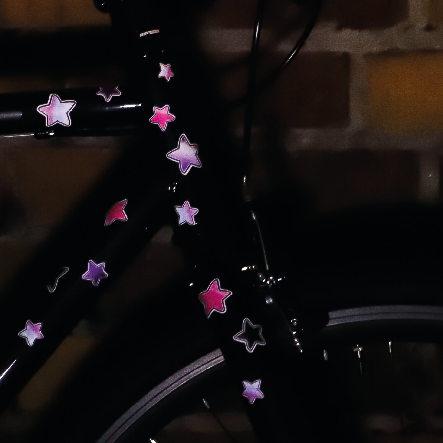 Reflektierende Fahrradaufkleber Sterne, Aufkleber fürs Fahrrad,  Fahrradaufkleber, Fahrradsticker, leuchten nachts, Aufkleber, Sticker -   Schweiz